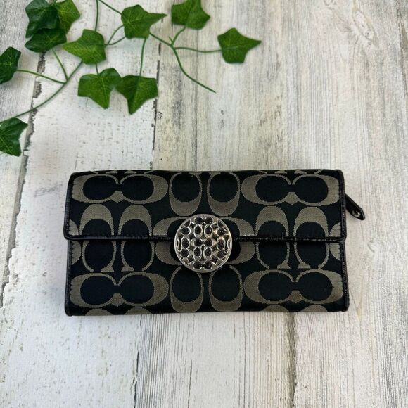 COACH Signature "Alexandra" Slim Envelope Wallet - Picture 1 of 8